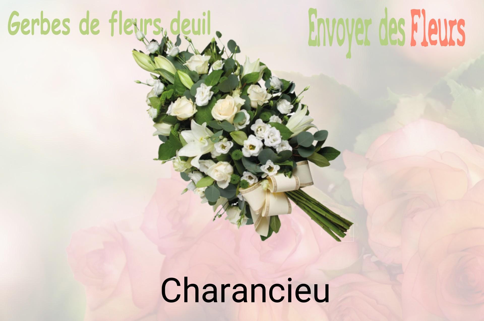 Gerbe de fleurs de deuil livrée à Charancieu